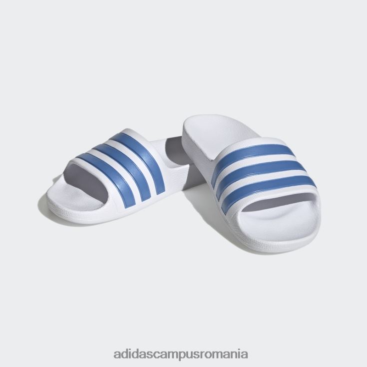 adidas campus romania tobogane adilette aqua albastru met copii alb/albastru met J266N224899