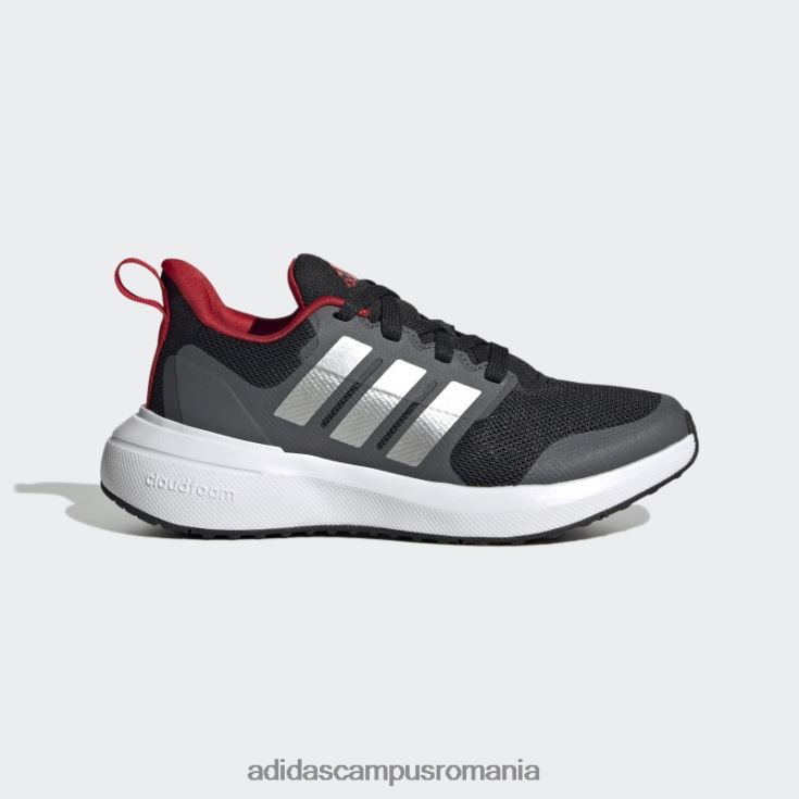 adidas campus romania Scarlet fortarun 2.0 pantofi din dantela cloudfoam copii negru/argintiu/stacojiu J266N217905