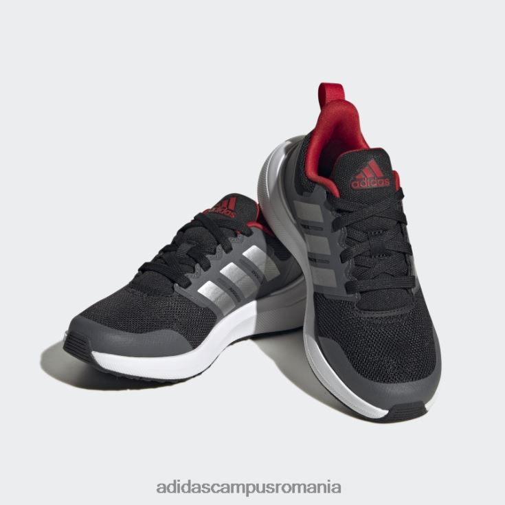 adidas campus romania Scarlet fortarun 2.0 pantofi din dantela cloudfoam copii negru/argintiu/stacojiu J266N217905