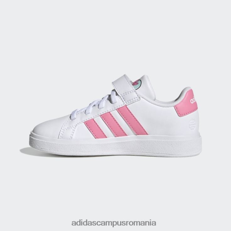 adidas campus romania alb x disney grand court minnie mouse sireturi elastice pantofi cu curea superioara moda copii alb/roz/gri J266N211522