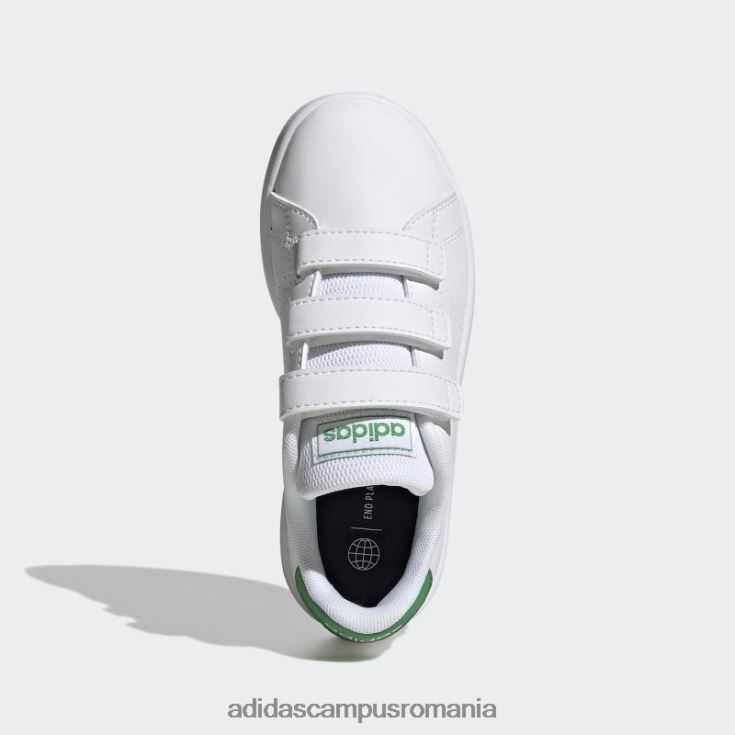 adidas campus romania avantaj court lifestyle pantofi cu cârlig și buclă alb copii alb/verde/negru J266N211246