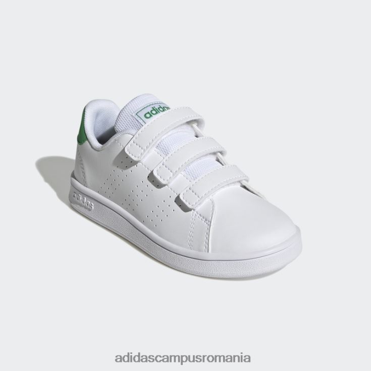 adidas campus romania avantaj court lifestyle pantofi cu cârlig și buclă alb copii alb/verde/negru J266N211246