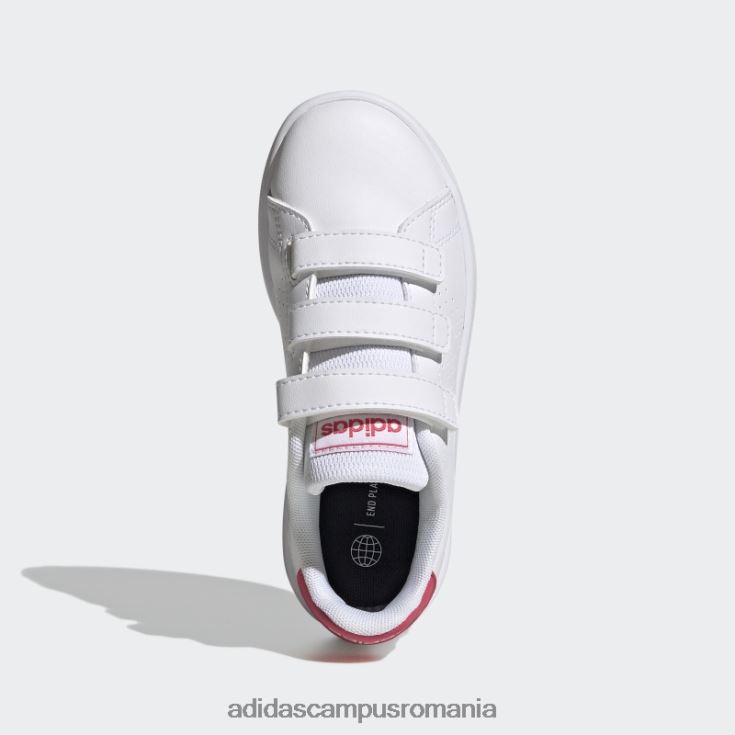 adidas campus romania avantaj court lifestyle pantofi cu cârlig și buclă, roz real copii alb/roz real/negru J266N217820