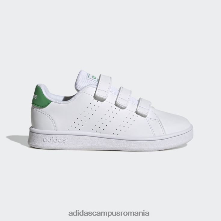 adidas campus romania avantaj court lifestyle pantofi cu cârlig și buclă verde copii alb/verde/negru J266N217736