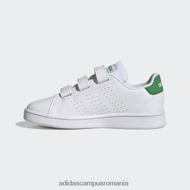 adidas campus romania avantaj court lifestyle pantofi cu cârlig și buclă verde copii alb/verde/negru J266N217736