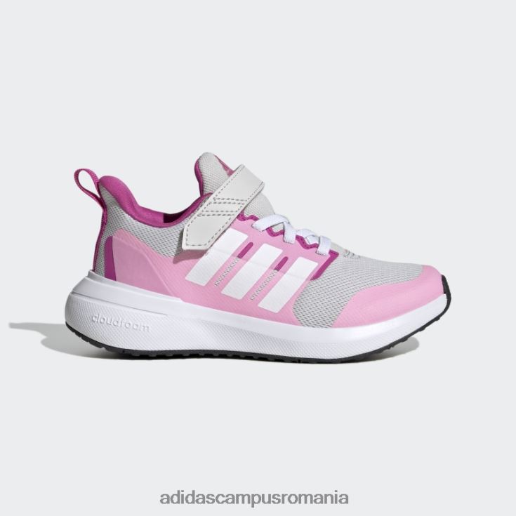 adidas campus romania fortarun 2.0 cloudfoam pantofi cu bretele din dantela elastica gri copii gri/alb/roz fascicul J266N217996