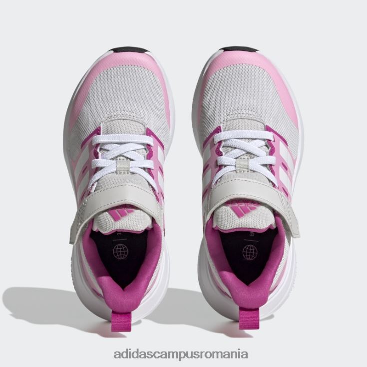 adidas campus romania fortarun 2.0 cloudfoam pantofi cu bretele din dantela elastica gri copii gri/alb/roz fascicul J266N217996