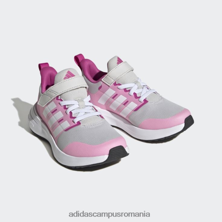 adidas campus romania fortarun 2.0 cloudfoam pantofi cu bretele din dantela elastica gri copii gri/alb/roz fascicul J266N217996