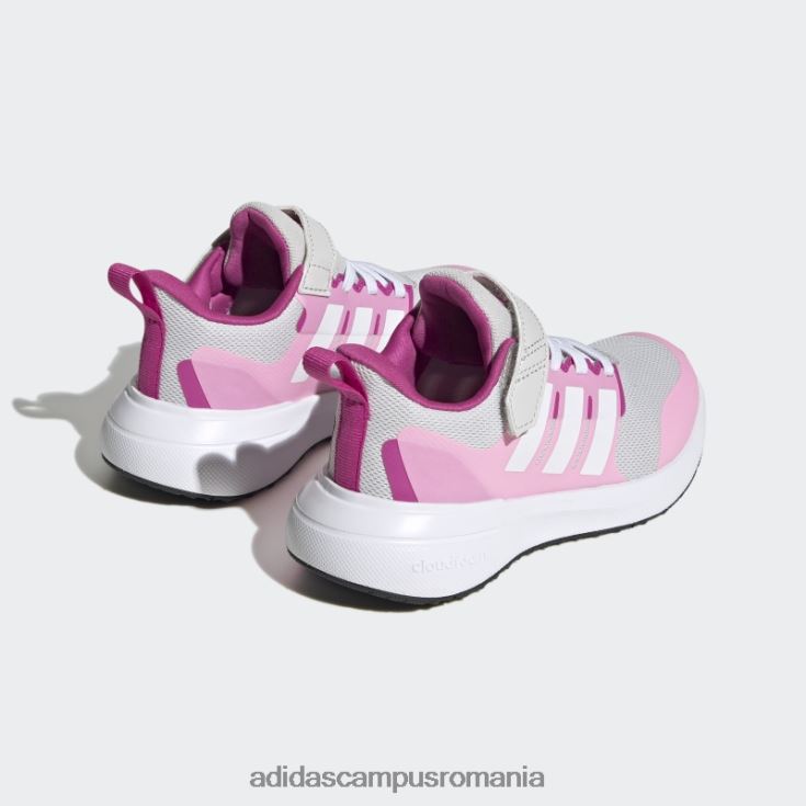 adidas campus romania fortarun 2.0 cloudfoam pantofi cu bretele din dantela elastica gri copii gri/alb/roz fascicul J266N217996