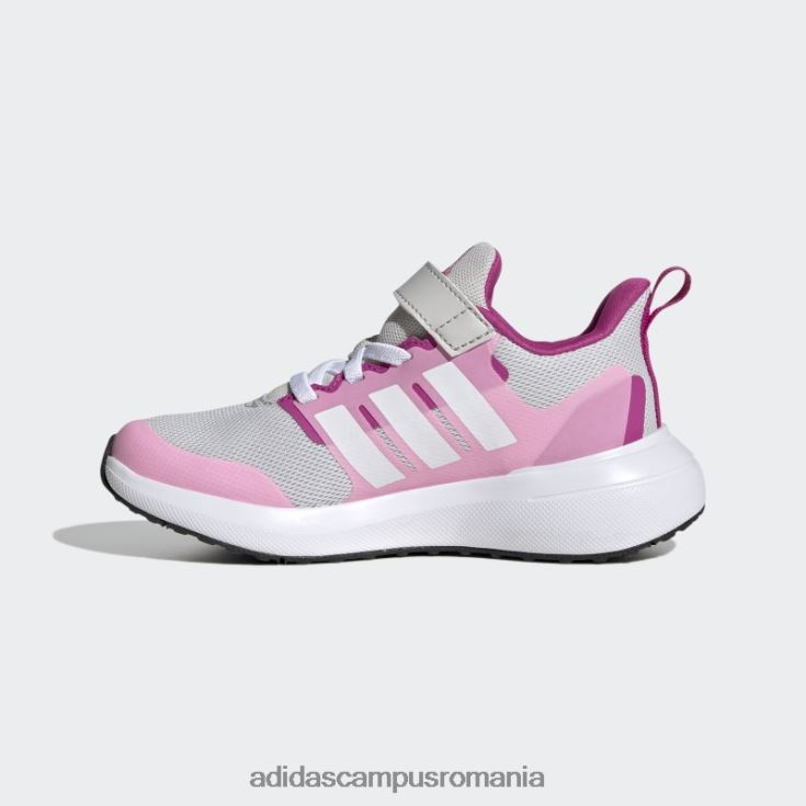 adidas campus romania fortarun 2.0 cloudfoam pantofi cu bretele din dantela elastica gri copii gri/alb/roz fascicul J266N217996