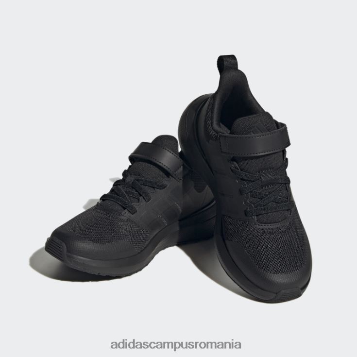 adidas campus romania fortarun 2.0 cloudfoam pantofi cu curea din dantela elastica carbon copii negru/carbon J266N219111