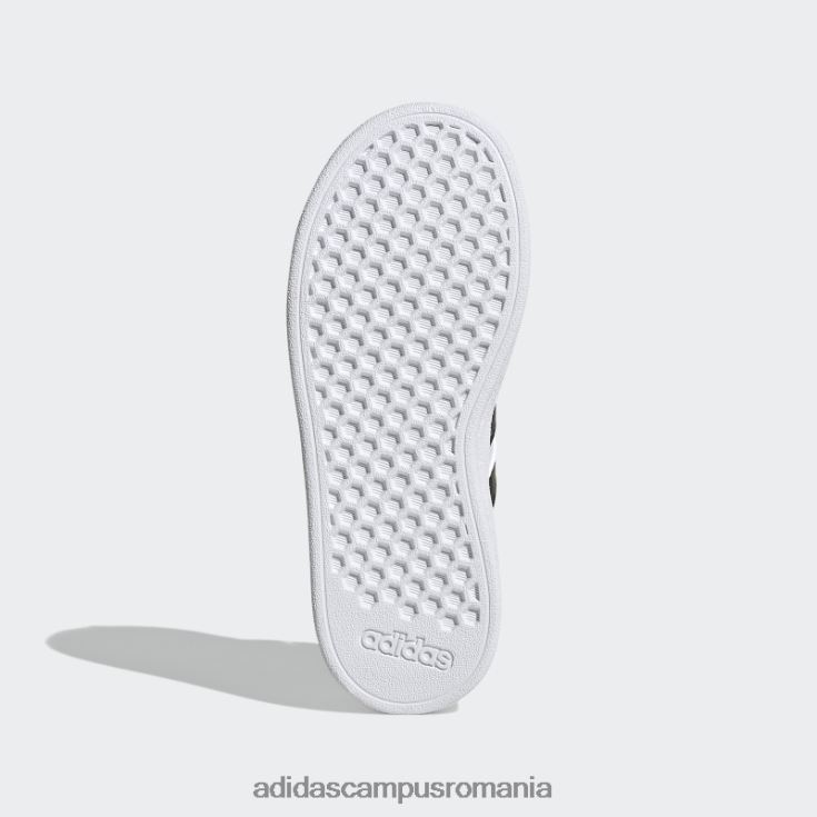 adidas campus romania grand court lifestyle court dantelă elastică și pantofi cu curea superioară verde oxid copii alb/verde oxid/albastru regal J266N211401
