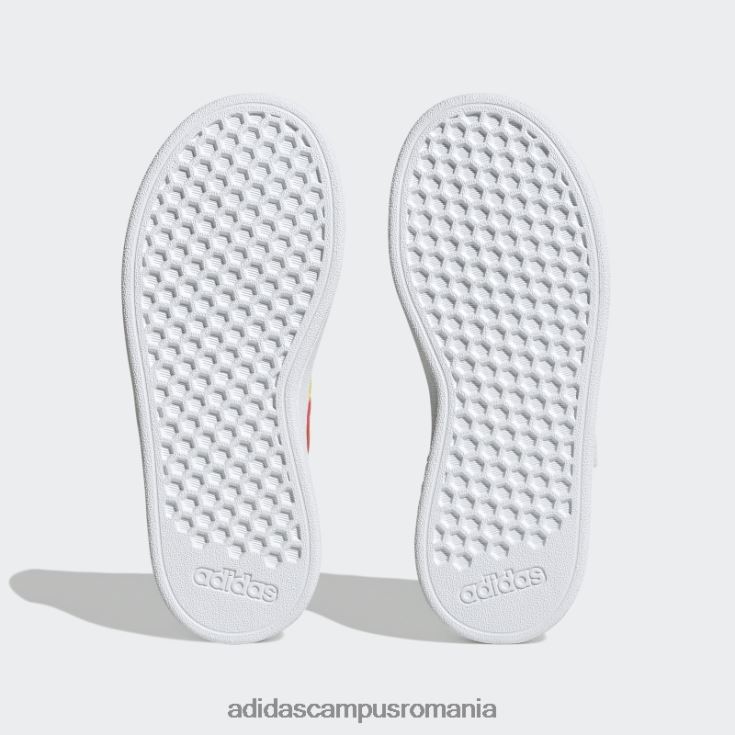 adidas campus romania grand court stil de viață sustenabil court dantelă elastică și pantofi cu curea superioară portocaliu îndrăzneț copii alb/portocaliu îndrăzneț/galben J266N211134