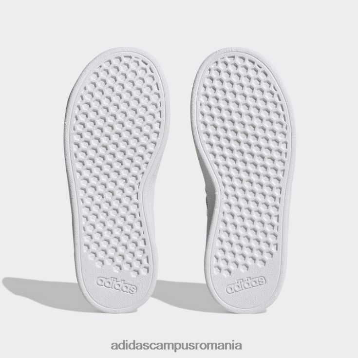adidas campus romania grand court sustainable lifestyle court dantelă elastică și pantofi cu curea superioară auriu mat copii aur alb/mat J266N211278