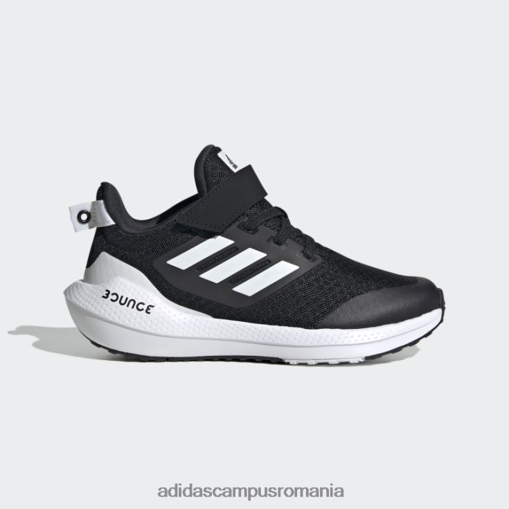 adidas campus romania negru eq21 run 2.0 bounce sport alergare dantelă elastică cu pantofi cu curea superioară copii alb negru J266N23599