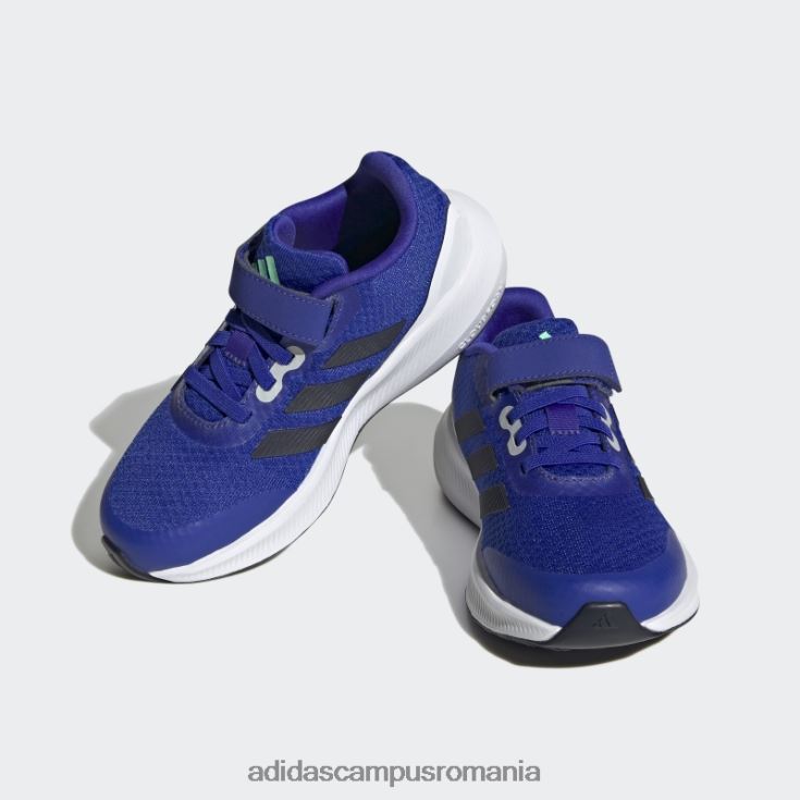 adidas campus romania pantofi albaștri runfalcon 3.0 cu dantelă elastică copii albastru/cerneală/alb J266N217939