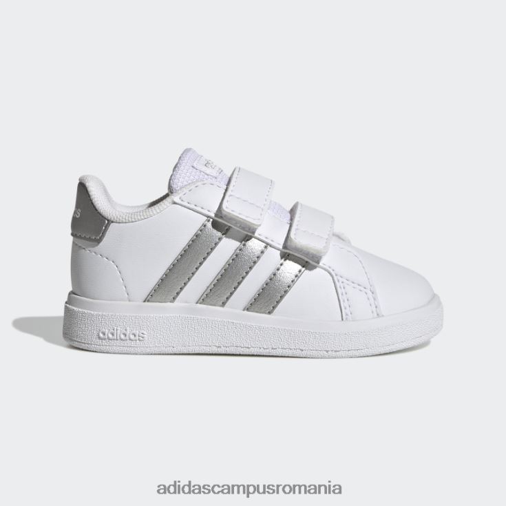 adidas campus romania pantofi albi cu cârlig și buclă stil de viață grand court copii alb/argintiu J266N217831