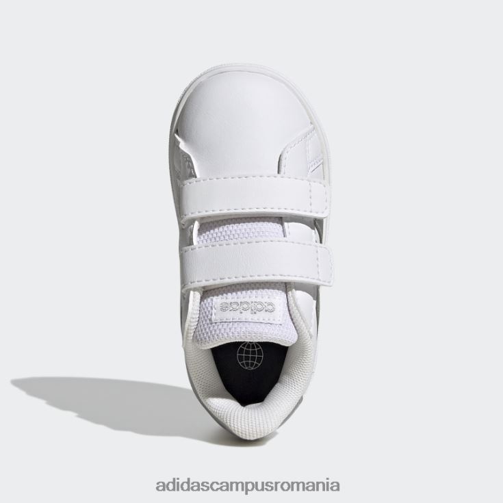 adidas campus romania pantofi albi cu cârlig și buclă stil de viață grand court copii alb/argintiu J266N217831