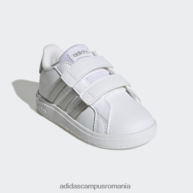 adidas campus romania pantofi albi cu cârlig și buclă stil de viață grand court copii alb/argintiu J266N217831