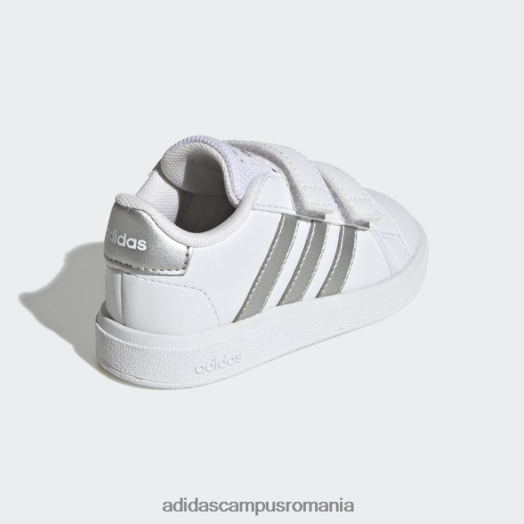 adidas campus romania pantofi albi cu cârlig și buclă stil de viață grand court copii alb/argintiu J266N217831