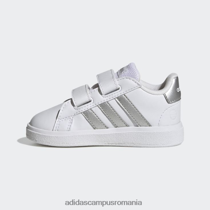 adidas campus romania pantofi albi cu cârlig și buclă stil de viață grand court copii alb/argintiu J266N217831