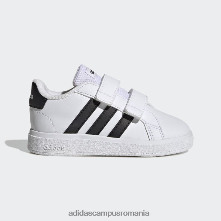 adidas campus romania pantofi albi cu cârlig și buclă stil de viață grand court copii alb negru J266N217626