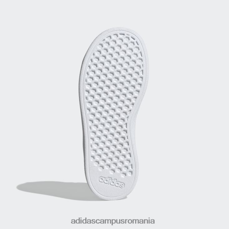adidas campus romania pantofi albi cu dantelă elastică grand Court și cu curea superioară copii alb negru J266N217686