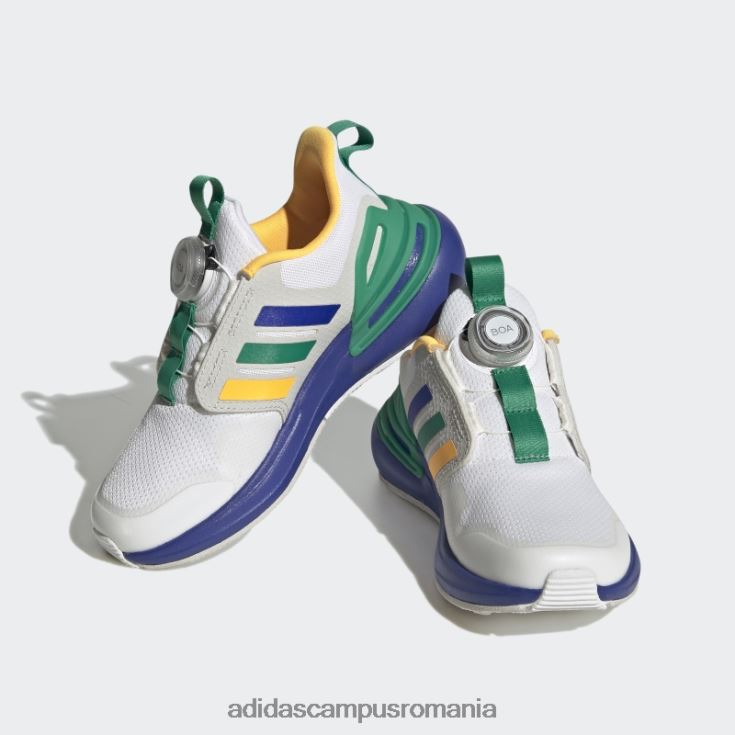 adidas campus romania pantofi albi cu inchidere boa rapidasport bounce copii alb/albastru/verde curte J266N218004