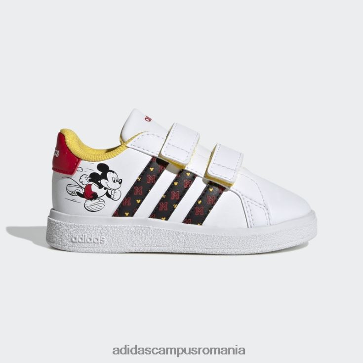 adidas campus romania pantofi cu cârlig și buclă alb x disney grand court mickey copii alb/negru/stacojiu J266N211198