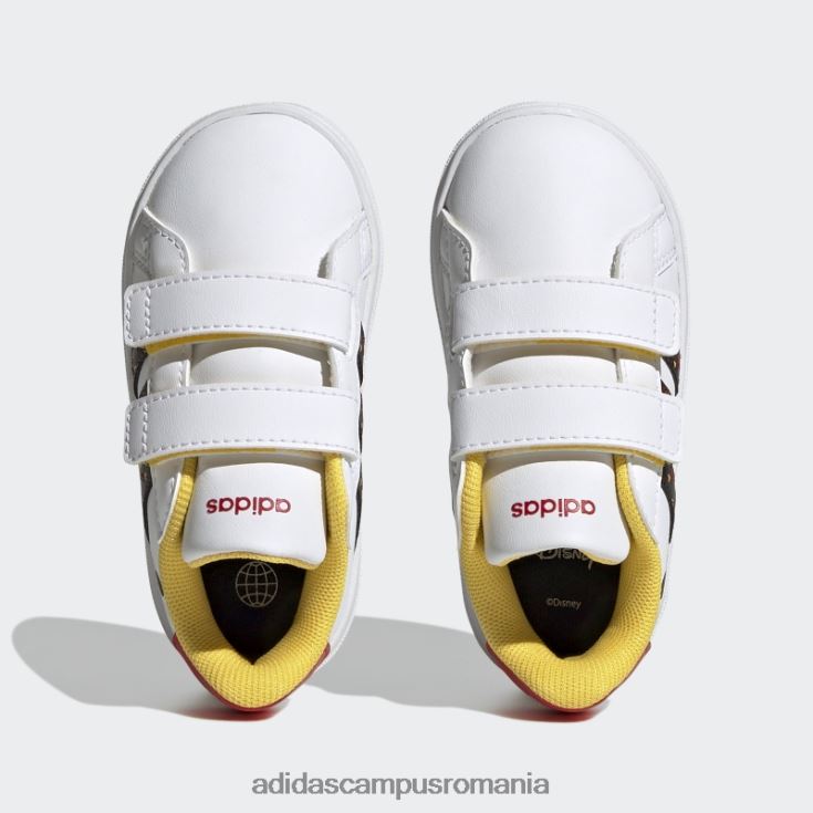 adidas campus romania pantofi cu cârlig și buclă alb x disney grand court mickey copii alb/negru/stacojiu J266N211198