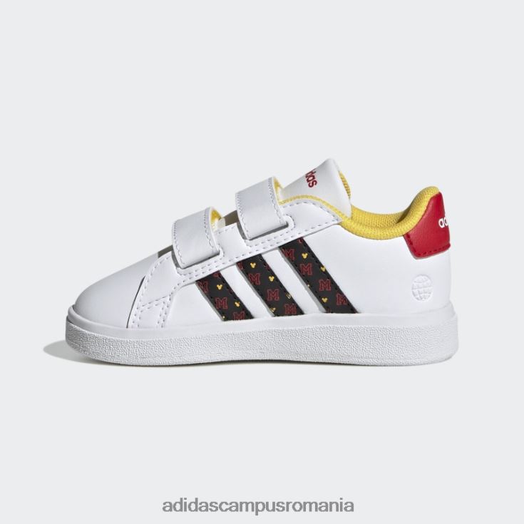 adidas campus romania pantofi cu cârlig și buclă alb x disney grand court mickey copii alb/negru/stacojiu J266N211198