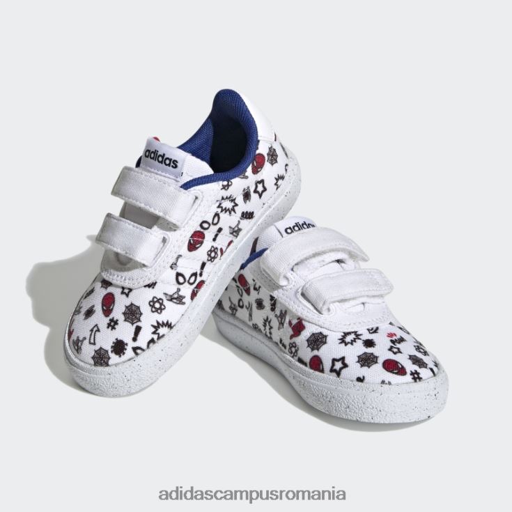 adidas campus romania pantofi cu cârlig și buclă alb x marvel vulcraid3r spider-man copii alb/stacojiu J266N217732