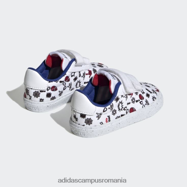 adidas campus romania pantofi cu cârlig și buclă alb x marvel vulcraid3r spider-man copii alb/stacojiu J266N217732