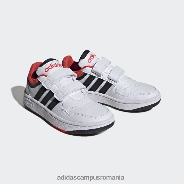 adidas campus romania pantofi cu cârlig și buclă de baschet stil de viață alb hoops adidas copii alb/negru/rosu J266N217667