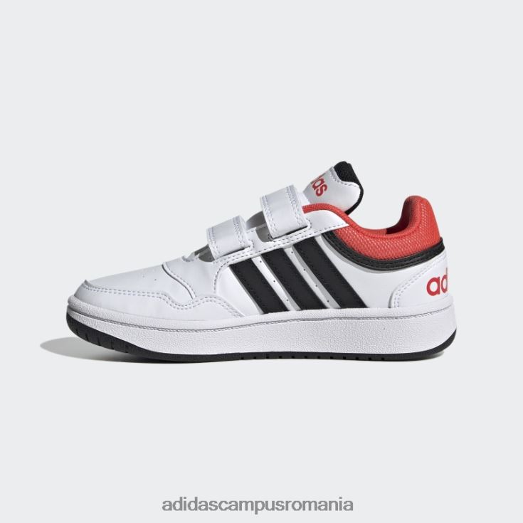 adidas campus romania pantofi cu cârlig și buclă de baschet stil de viață alb hoops adidas copii alb/negru/rosu J266N217667