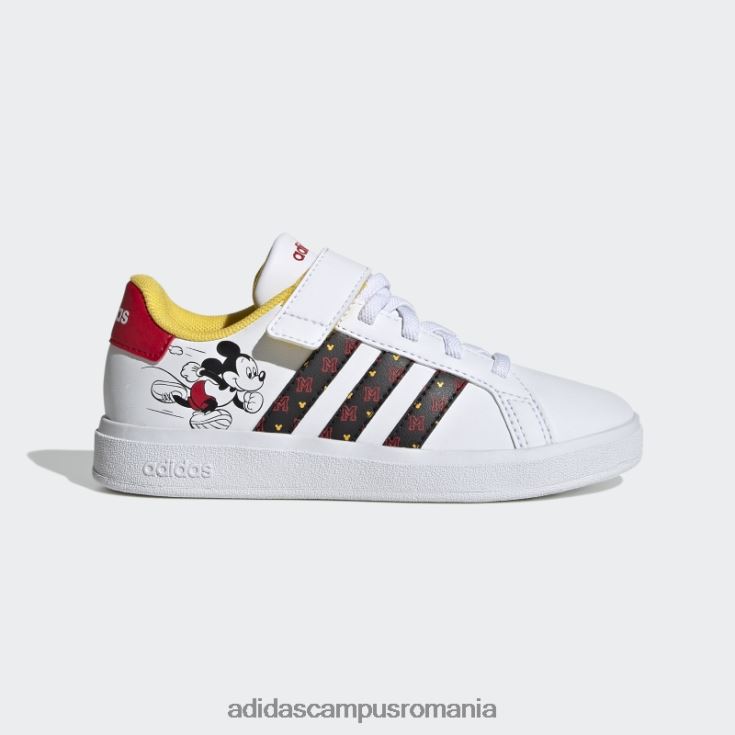 adidas campus romania pantofi cu cârlig și buclă de mickey x disney grand court fashion alb copii alb/negru/stacojiu J266N211164