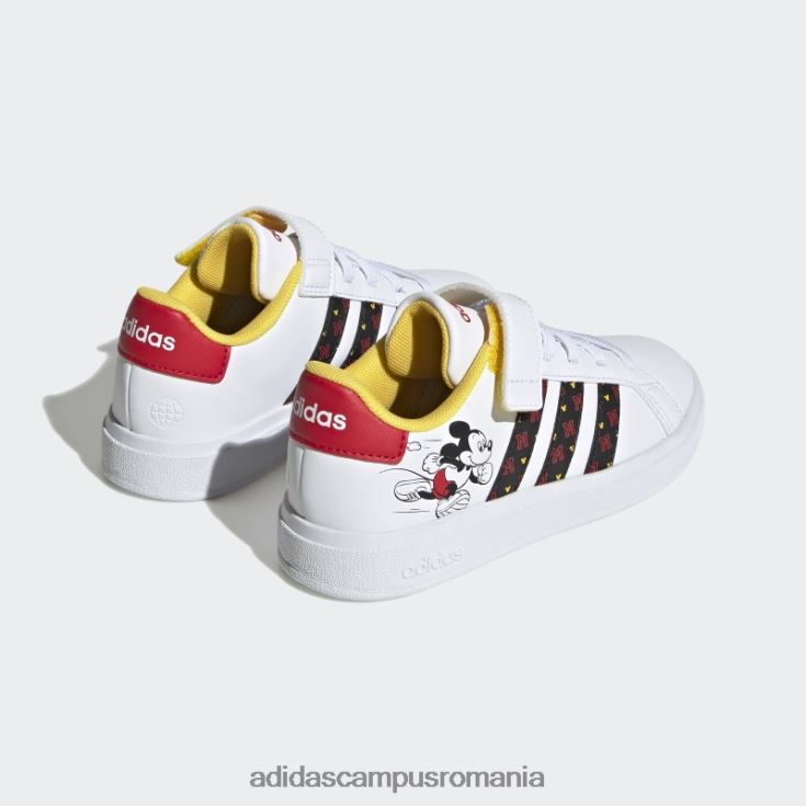 adidas campus romania pantofi cu cârlig și buclă de mickey x disney grand court fashion alb copii alb/negru/stacojiu J266N211164