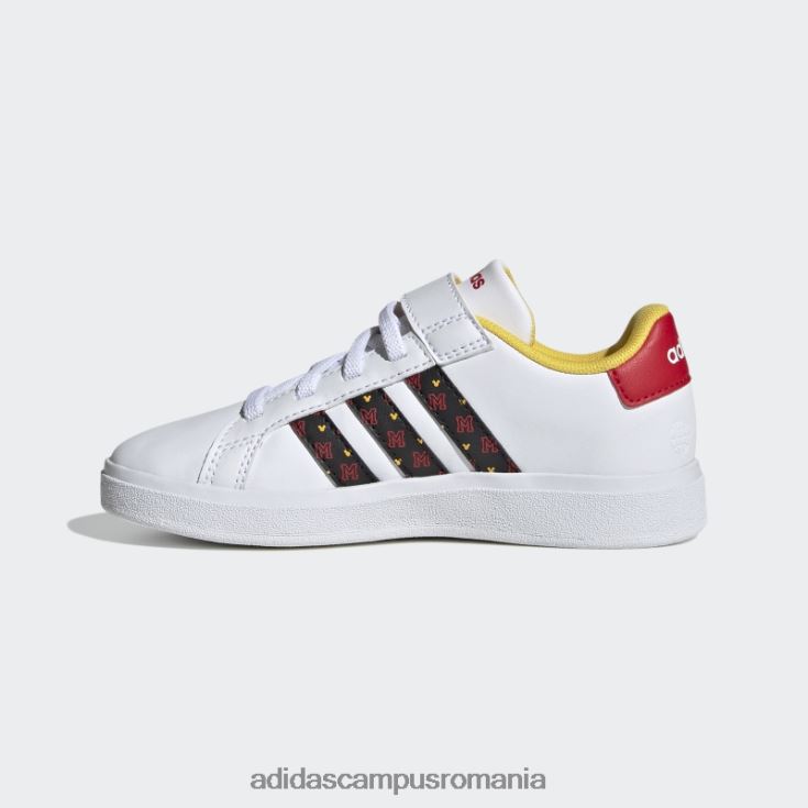 adidas campus romania pantofi cu cârlig și buclă de mickey x disney grand court fashion alb copii alb/negru/stacojiu J266N211164