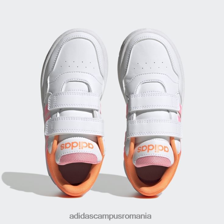 adidas campus romania pantofi cu cârlig și buclă hoops lifestyle baschet roz grinzi copii alb/roz fascicul/portocaliu J266N217706
