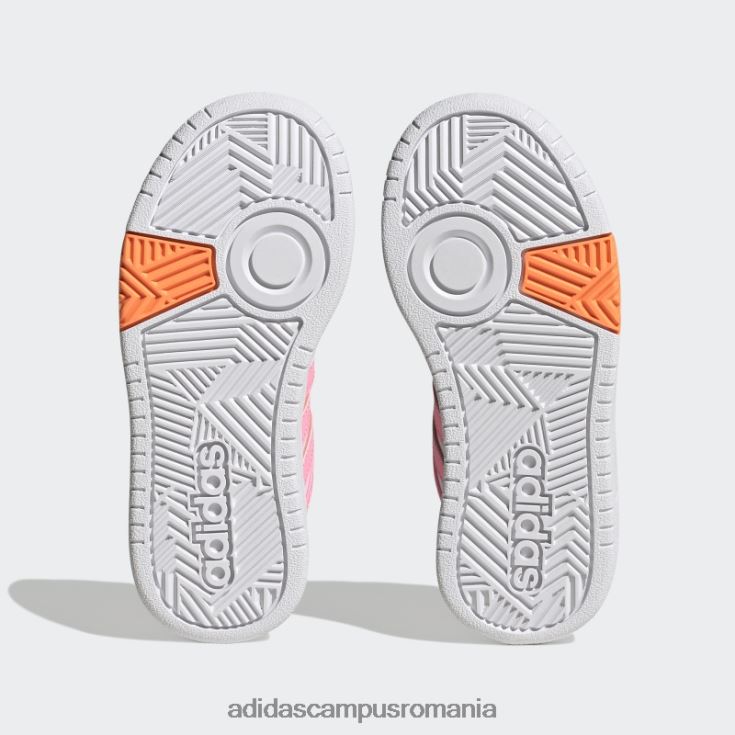 adidas campus romania pantofi cu cârlig și buclă hoops lifestyle baschet roz grinzi copii alb/roz fascicul/portocaliu J266N217706