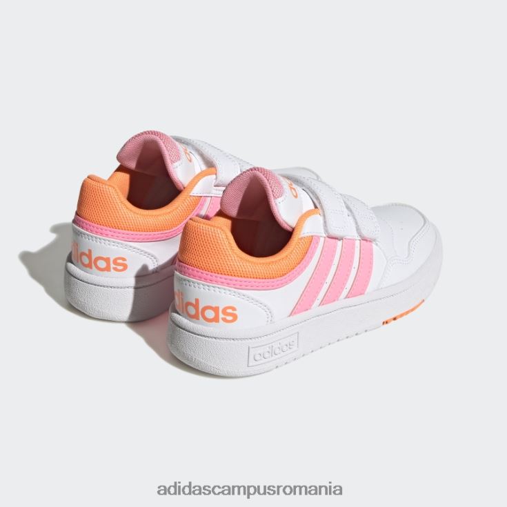 adidas campus romania pantofi cu cârlig și buclă hoops lifestyle baschet roz grinzi copii alb/roz fascicul/portocaliu J266N217706