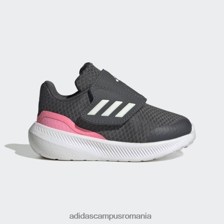 adidas campus romania pantofi cu cârlig și buclă runfalcon 3.0 gri copii gri/alb/roz fascicul J266N217929