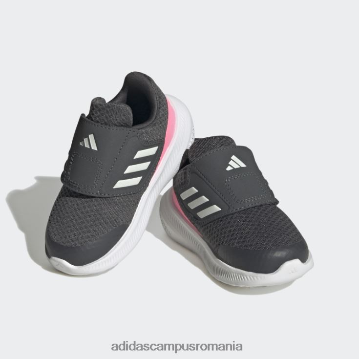 adidas campus romania pantofi cu cârlig și buclă runfalcon 3.0 gri copii gri/alb/roz fascicul J266N217929