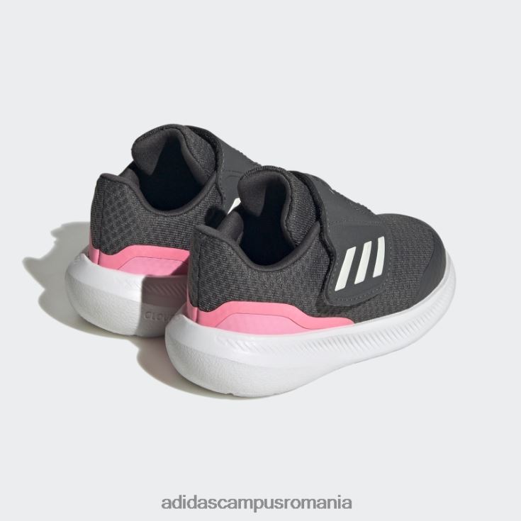 adidas campus romania pantofi cu cârlig și buclă runfalcon 3.0 gri copii gri/alb/roz fascicul J266N217929