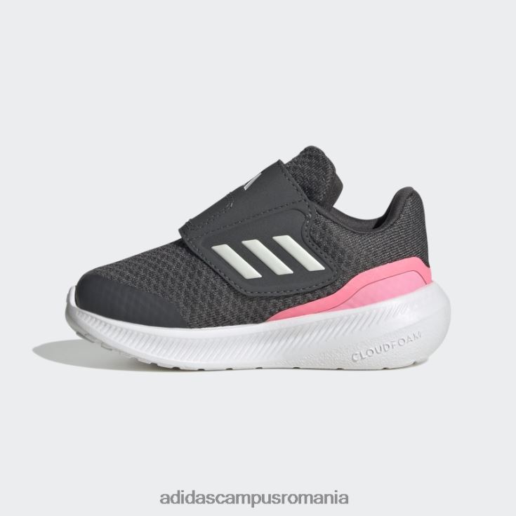 adidas campus romania pantofi cu cârlig și buclă runfalcon 3.0 gri copii gri/alb/roz fascicul J266N217929