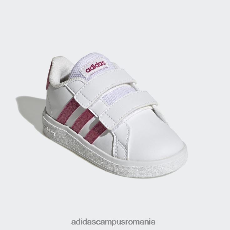 adidas campus romania pantofi cu cârlig și buclă stil de viață grand court magenta real copii alb/magenta real J266N211322