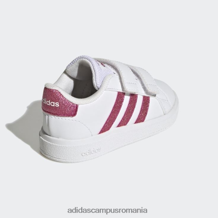 adidas campus romania pantofi cu cârlig și buclă stil de viață grand court magenta real copii alb/magenta real J266N211322