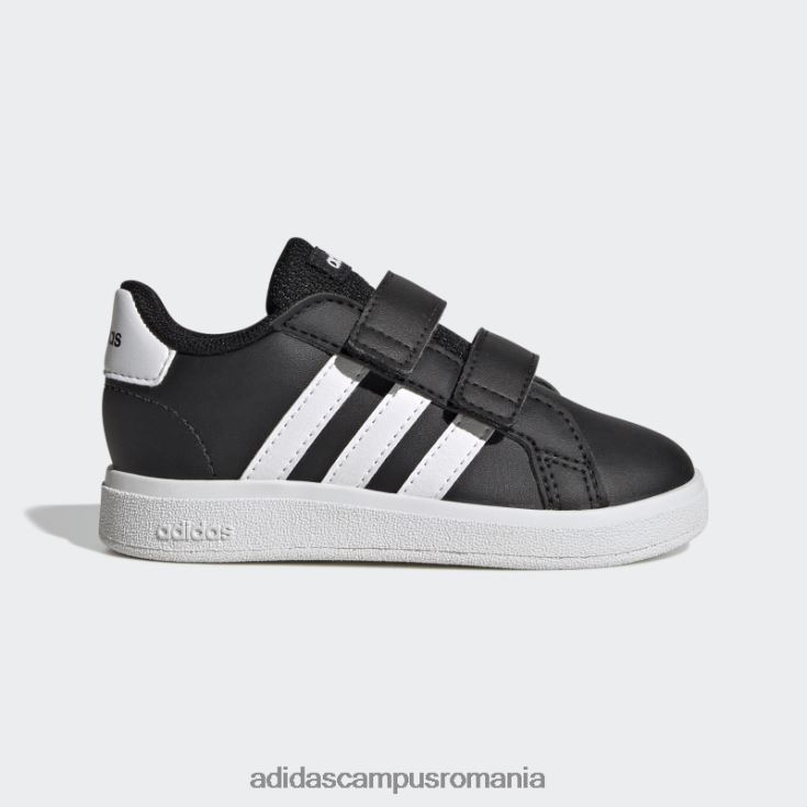 adidas campus romania pantofi cu cârlig și buclă stil de viață grand court negri copii alb negru J266N217666