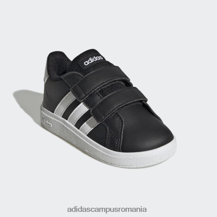 adidas campus romania pantofi cu cârlig și buclă stil de viață grand court negri copii alb negru J266N217666