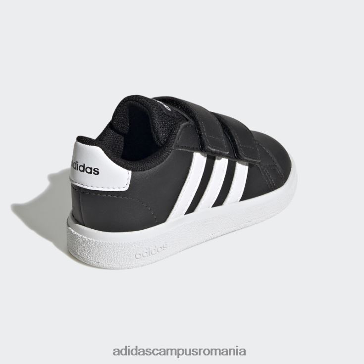 adidas campus romania pantofi cu cârlig și buclă stil de viață grand court negri copii alb negru J266N217666
